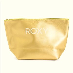 Roxy gold makeup pouch bag